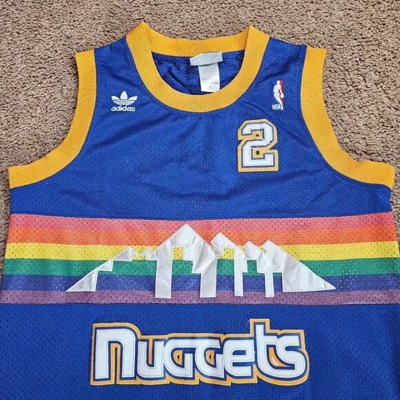 Vtg Denver Nuggets Alex English #2 Jersey 87'-88' Mens Small Adidas NBA +2 - Picture 6 of 12
